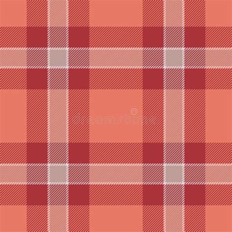 Plaid Seamless Pattern In Red Check Fabric Texture Stock Vector