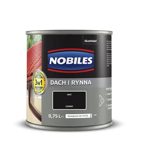 Farba emalia do dachów i rynien 0 75 L czarna NOBILES AKZO NOBEL