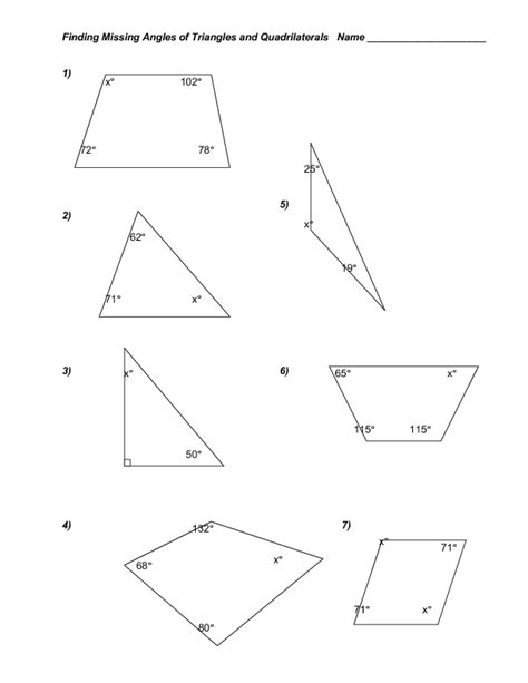 Sum Of Interior Angles A Triangle Worksheet Pdf Brokeasshome ...