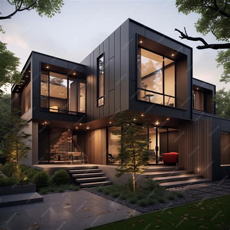 Premium Photo | Cozy house exterior with contemporary design and sleek ...