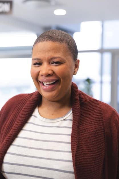 Premium Photo Portrait Of Happy African American Female Patient In