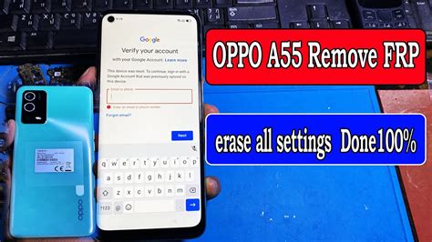 OPPO A55 Remove FRP Bypass Erase All Settings Done100 YouTube