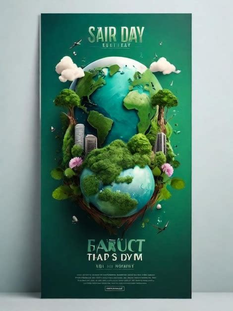 Happy Earth Day Posters And Leaves Saving The Planet Environment Earth