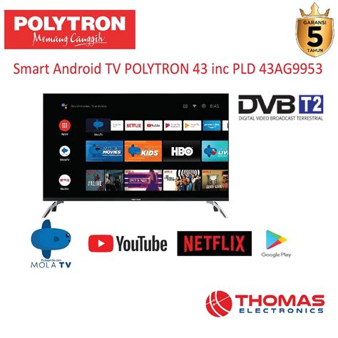 Jual POLYTRON PLD 43 AG 9953 LED 43 Inch ANDROID SMART TV PLD43AG9953