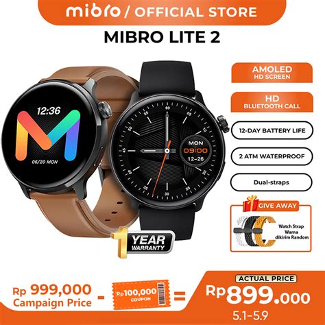 jual mibro official lite amoled smartwatch sport bluetooth call jam