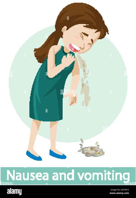 Cartoon Character Withnausea And Vomiting Symptoms Stock Vector Image