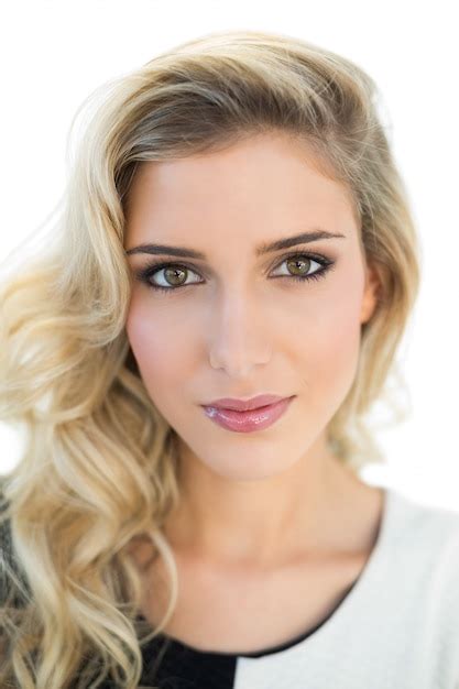 Premium Photo Content Beautiful Blonde Model Looking At Camera