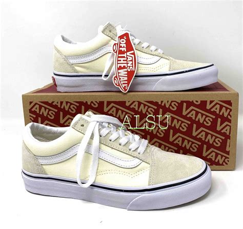 Vans Old Skool Classic Suede Canvas White All Sizes Womens Shoes