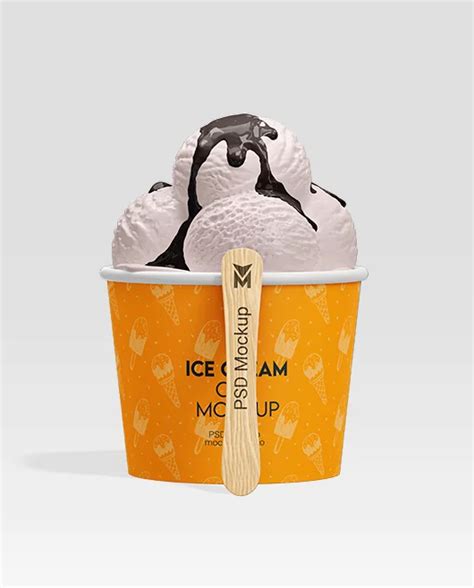 Matte Ice Cream Cup Mockup Set In Psd For Photoshop