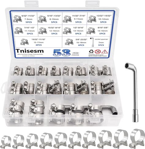 Amazon Tnisesm Pcs Mini Fuel Injection Hose Clamps Adjustable