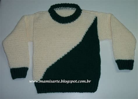 Crochet Et Tricot Da Mamis Blusa Infantil Em Tricot Duas Cores Em