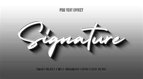 Premium PSD | Signature editable text effect template