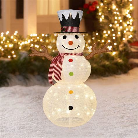 Amazon Artiflr 4Ft Lighted Outdoor Snowman Christmas Decorations