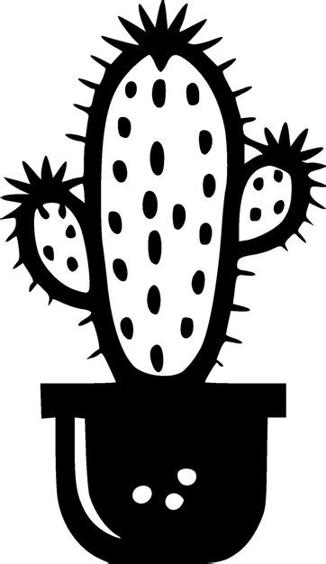 Premium Vector Cactus Black And White Isolated Icon Vector Illustration