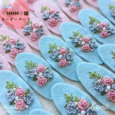 【オーダー品】フェルト刺繍 薔薇 ハンドメイド ヘアアクセ ブローチ 【最安値挑戦】 490割引