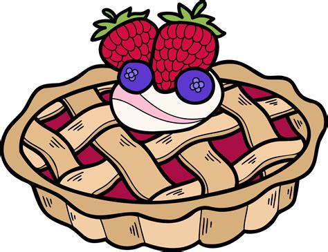 Hand Drawn Strawberry Pie Illustration 16409694 PNG