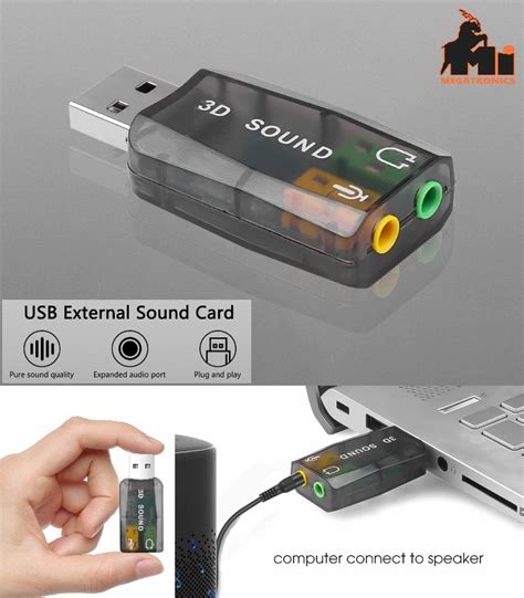 External 3D USB Sound Card 5 1 Channel Audio Card