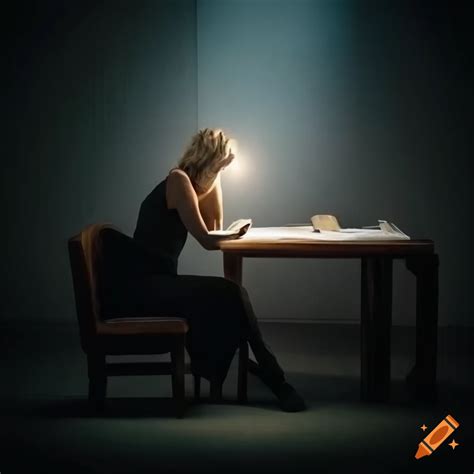 Person Reading Books In A Dimly Lit Room On Craiyon