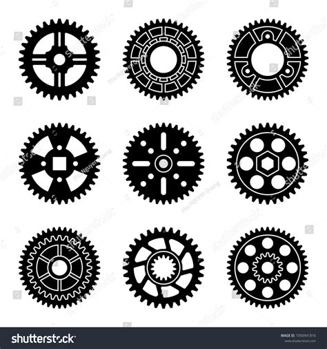 Different Types Gears Important Parts Mechanical Stock Vector Royalty