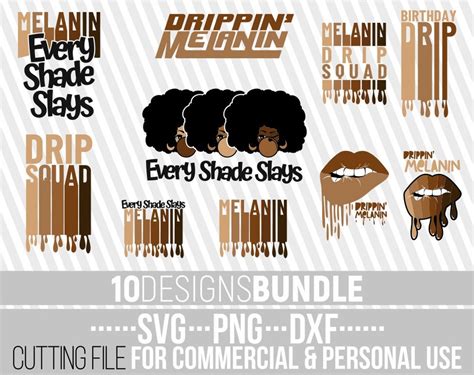 10x Melanin Designs Bundle Svg Dripping Svg Biting Lips Svg Etsy