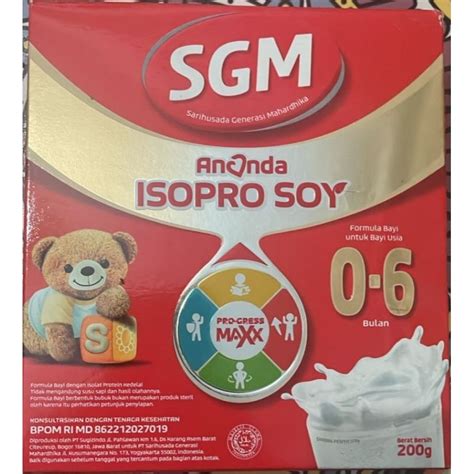 Jual SGM ANANDA ISOPRO SOY PROGRESS MAX 0 6 BULAN SUSU SOYA SUSU ALERGI