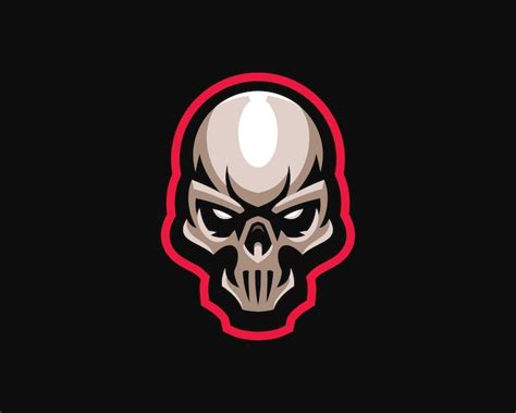 Logotipo Da Mascote De Esports Skull Head Vetor Premium