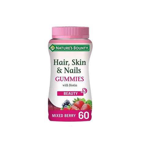 Nature’s Bounty Hair Skin And Nails With Biotin 60 Mixed Berry Flavour Gummies