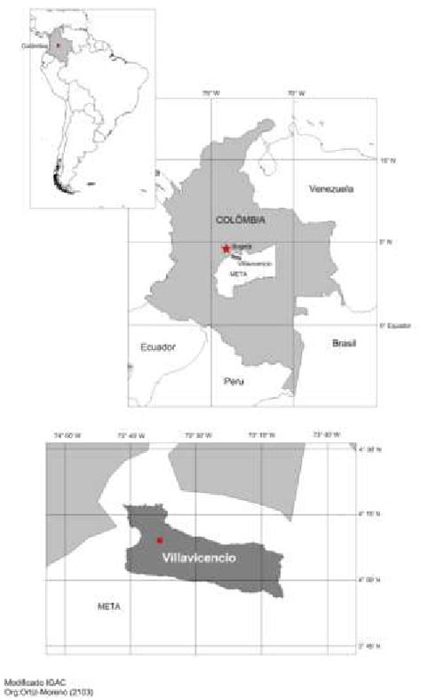 Mapa de ubicación geográfica de Villavicencio Meta Colombia IGAC