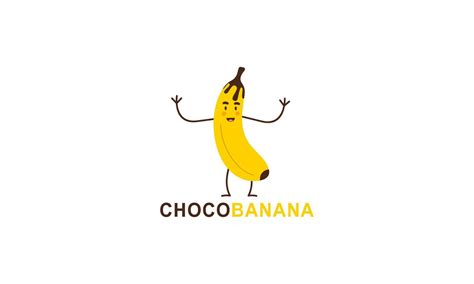 Chocolate Banana Logo Illustration With Funny Character 23798300 Vector