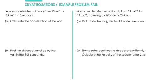 Y1 Kinematics 32 Suvat Equations Example A Level Maths Youtube