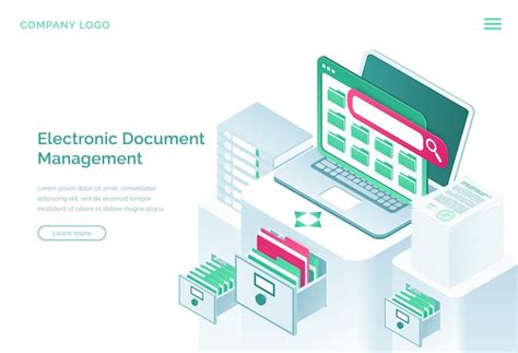 Free Vector Work With Documents Isometric Landing Page Banner