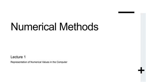 Lecture 1 Numerical Methods Ppt