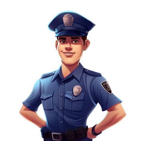 Vector De Dessins Animés D officier De Police Vecteur Premium