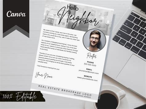 Real Estate New Agent Introduction Letter Flyer Template Etsy