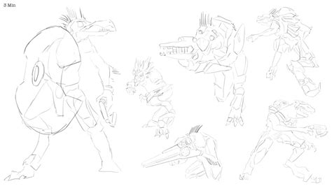 Drawing Halo Flood Forms Jackals As Gesture Drawings