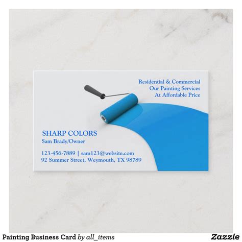 Painting Business Card | Zazzle | Painter business card, Construction ...