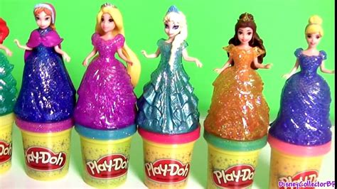 Play Doh Sparkle Princess Ariel Elsa Anna Disney Frozen Magiclip