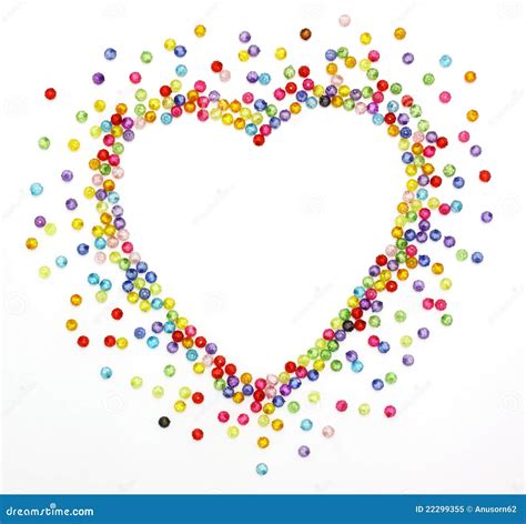 Colorful Beads Heart Shape Stock Image Image Of Girls Crystal 22299355