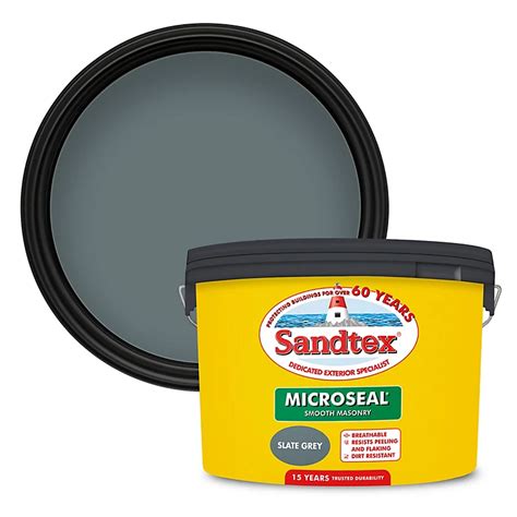 Sandtex Slate Grey Smooth Matt Masonry Paint 10l Tub Tradepoint