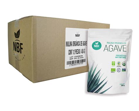 Inulina de Agave Orgánico 1 caja x 12pz de 454gr NBF Market