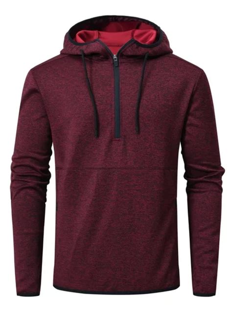 Yuyangdpb Men's Sports Hoodies Workout 1/4 Zip Athletic Hooded ...