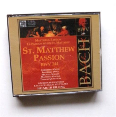 Bach St Matthew Passion Bwv 244 Helmuth Rilling Conductor 3 Cd