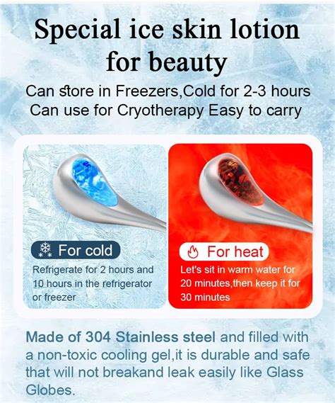 Rose Gold Stainless Steel Cryo Stick Facial Cooling Massage Spoon Globe