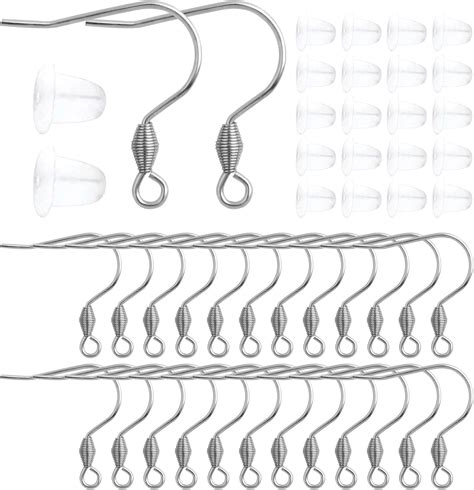 50pcs Stainless Steel French Earring Hooks Hypoallergenic