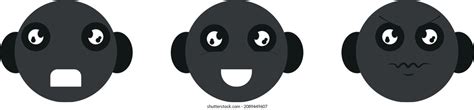 Three Emoji Robot Like Character Stock Vector (Royalty Free) 2089449607 ...