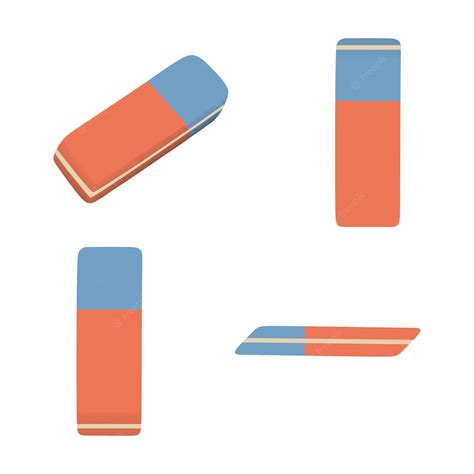 Premium Vector Isolated Blue And Red Eraser Office And School Item