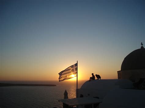 Watching the sunset in Santorini 1 Free Photo Download | FreeImages