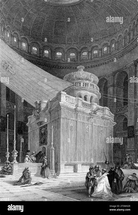 Church of Holy Sepulchre, Jerusalem, print, Germany 1830s Stock Photo - Alamy