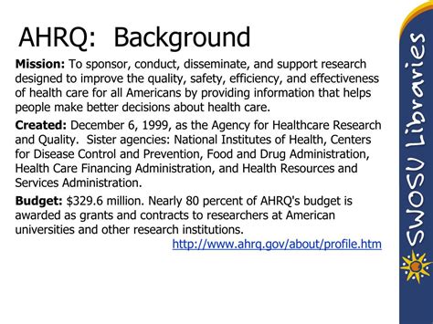 Ppt Agency For Healthcare Research And Quality Ahrq Powerpoint