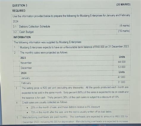 Solved Question 3 20 Marks Required Use The Information